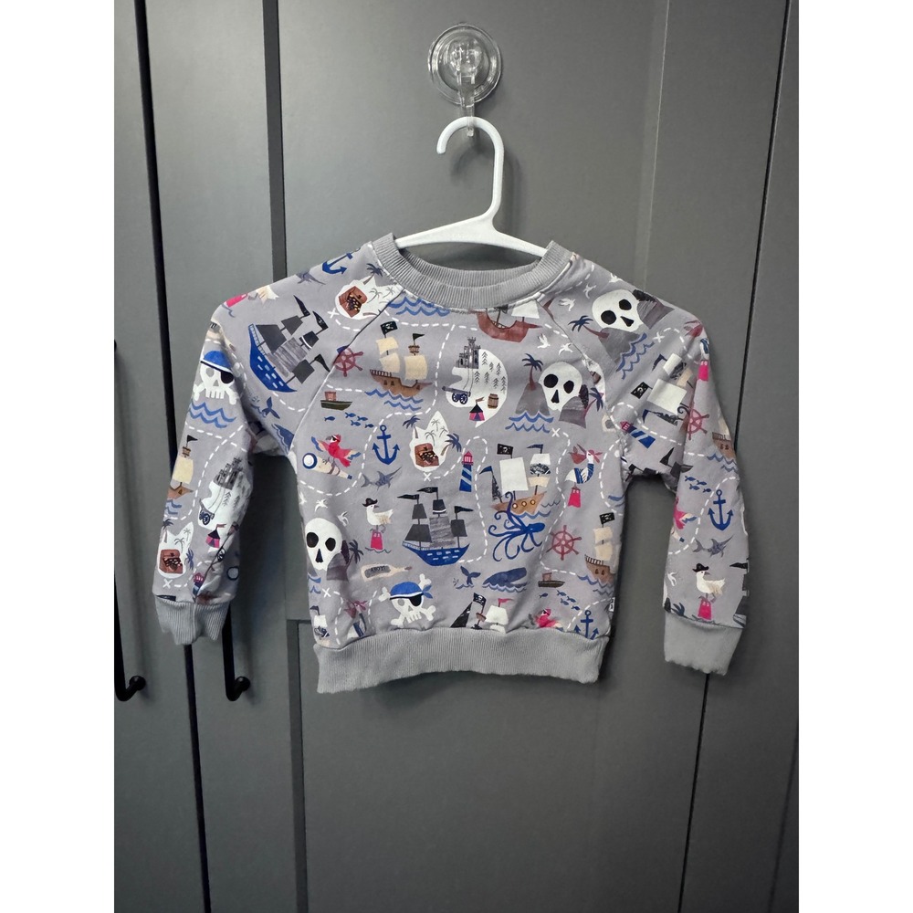 Little Sleepies Play Ahoy Matey Boys Crewneck Sweatshirt Pirate Bamboo 3T